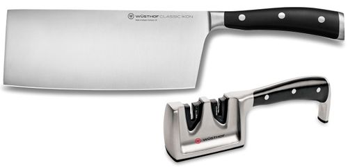 Sada čínskeho kuchárskeho noža a brúsky na nože Wüsthof Classic Ikon 1120360203